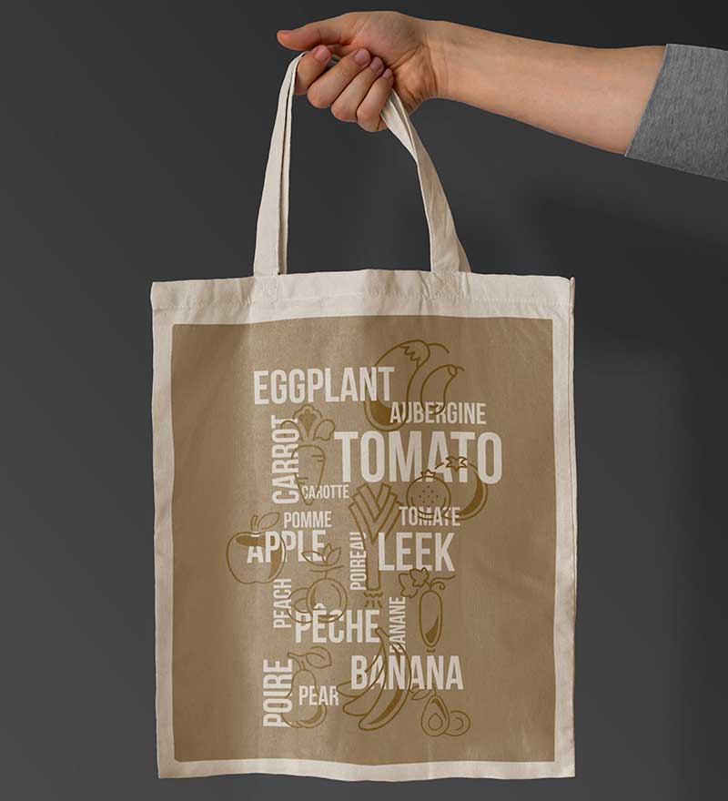 illustration graphique sur sac